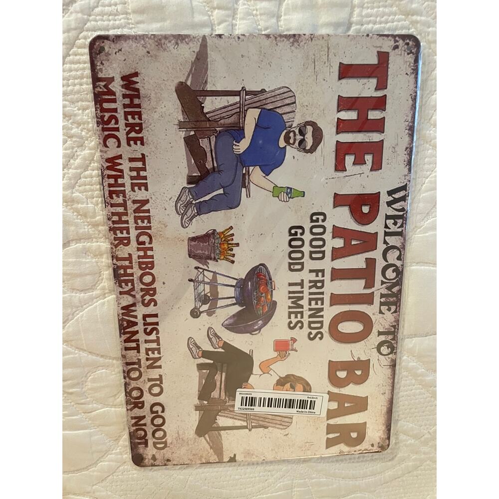 Welcome To The Patio Bar wall plaque